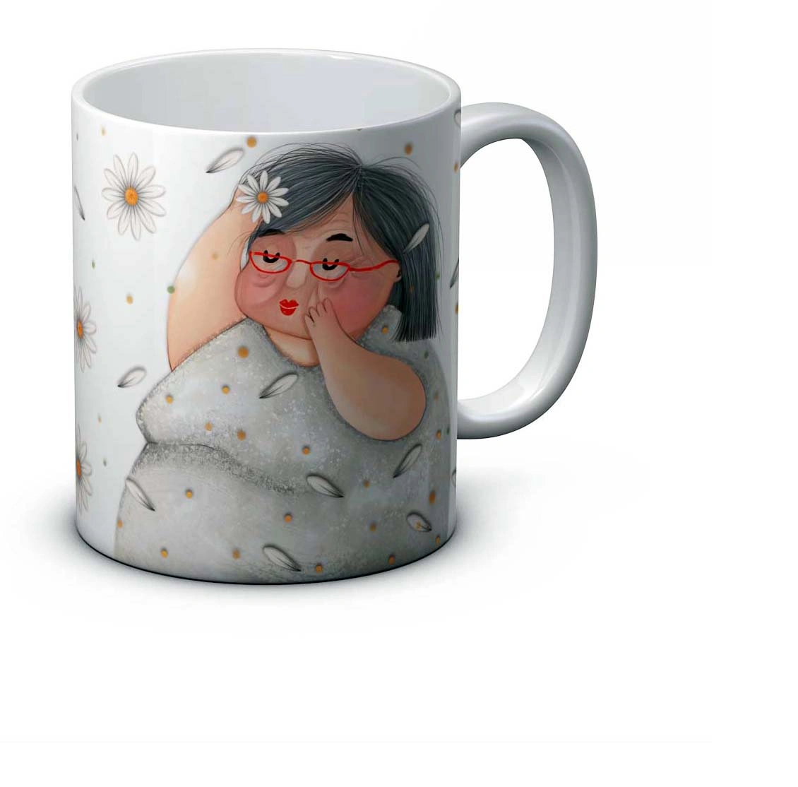 ماگ پیرزن و قاصدک