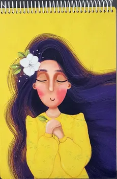 دفتر طراحی A4 دختر مو بنفش