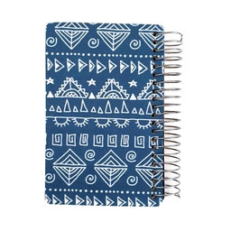 دفتر سیمی جلد نرم کوچک پترن آبی